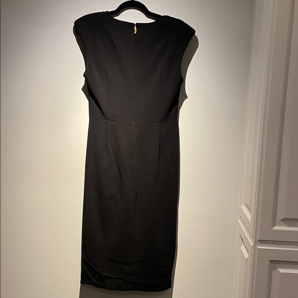NWOT Donna Karan Black Midi Dress with Gorgeous Front Draping Detail - Picture 7 of 10